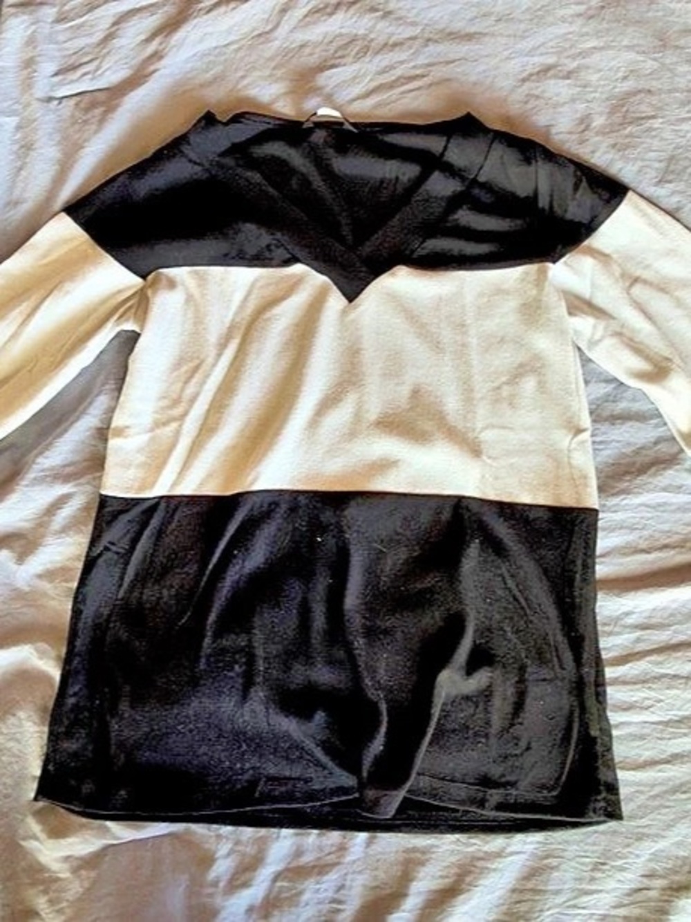 Dokotoo Color Block Long Sleeve Top in Black & White